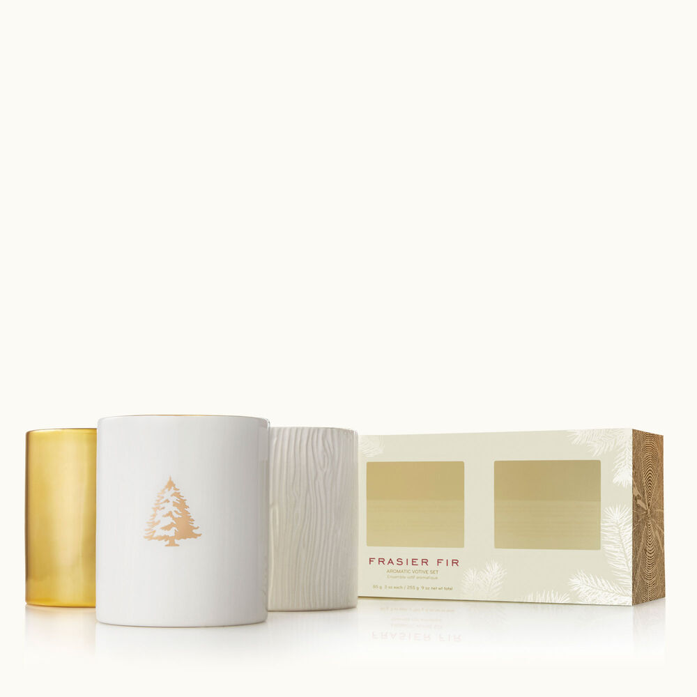 Thymes Frasier Fir Gilded Poured Candle Trio Set image number 1